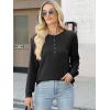 imageANRABESS Womens Long Sleeve Waffle Knit Shirts Dressy Casual Loose Button Up V Neck Henley Tops 2025 Fall Basic Tee BlouseBlack