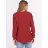 imageANRABESS Womens Long Sleeve Waffle Knit Shirts Dressy Casual Loose Button Up V Neck Henley Tops 2025 Fall Basic Tee BlouseBright Red
