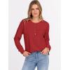 imageANRABESS Womens Long Sleeve Waffle Knit Shirts Dressy Casual Loose Button Up V Neck Henley Tops 2025 Fall Basic Tee BlouseBright Red