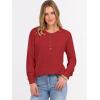 imageANRABESS Womens Long Sleeve Waffle Knit Shirts Dressy Casual Loose Button Up V Neck Henley Tops 2025 Fall Basic Tee BlouseBright Red