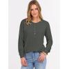 imageANRABESS Womens Long Sleeve Waffle Knit Shirts Dressy Casual Loose Button Up V Neck Henley Tops 2025 Fall Basic Tee BlouseDeep Army Green