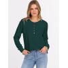 imageANRABESS Womens Long Sleeve Waffle Knit Shirts Dressy Casual Loose Button Up V Neck Henley Tops 2025 Fall Basic Tee BlouseDeep Green