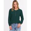 imageANRABESS Womens Long Sleeve Waffle Knit Shirts Dressy Casual Loose Button Up V Neck Henley Tops 2025 Fall Basic Tee BlouseDeep Green