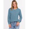 imageANRABESS Womens Long Sleeve Waffle Knit Shirts Dressy Casual Loose Button Up V Neck Henley Tops 2025 Fall Basic Tee BlouseDusty Blue