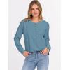imageANRABESS Womens Long Sleeve Waffle Knit Shirts Dressy Casual Loose Button Up V Neck Henley Tops 2025 Fall Basic Tee BlouseDusty Blue