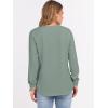 imageANRABESS Womens Long Sleeve Waffle Knit Shirts Dressy Casual Loose Button Up V Neck Henley Tops 2025 Fall Basic Tee BlouseLight Green