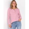 imageANRABESS Womens Long Sleeve Waffle Knit Shirts Dressy Casual Loose Button Up V Neck Henley Tops 2025 Fall Basic Tee BlouseLight Pink