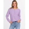 imageANRABESS Womens Long Sleeve Waffle Knit Shirts Dressy Casual Loose Button Up V Neck Henley Tops 2025 Fall Basic Tee BlouseLight Purple