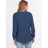 imageANRABESS Womens Long Sleeve Waffle Knit Shirts Dressy Casual Loose Button Up V Neck Henley Tops 2025 Fall Basic Tee BlouseNavy Blue