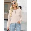imageANRABESS Womens Long Sleeve Waffle Knit Shirts Dressy Casual Loose Button Up V Neck Henley Tops 2025 Fall Basic Tee BlouseParchment