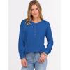 imageANRABESS Womens Long Sleeve Waffle Knit Shirts Dressy Casual Loose Button Up V Neck Henley Tops 2025 Fall Basic Tee BlouseRoyal Blue