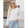 imageANRABESS Womens Long Sleeve Waffle Knit Shirts Dressy Casual Loose Button Up V Neck Henley Tops 2025 Fall Basic Tee BlouseWhite