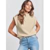 imageANRABESS Womens Mock Neck Sleeveless Sweater Vest Casual Cap Sleeve Knit Pullover Tank Tops 2025 Fall ClothesApricot