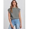 imageANRABESS Womens Mock Neck Sleeveless Sweater Vest Casual Cap Sleeve Knit Pullover Tank Tops 2025 Fall ClothesArmy Green