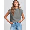 imageANRABESS Womens Mock Neck Sleeveless Sweater Vest Casual Cap Sleeve Knit Pullover Tank Tops 2025 Fall ClothesArmy Green