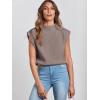 imageANRABESS Womens Mock Neck Sleeveless Sweater Vest Casual Cap Sleeve Knit Pullover Tank Tops 2025 Fall ClothesRed Apricot