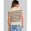 imageANRABESS Womens Mock Neck Sleeveless Sweater Vest Casual Cap Sleeve Knit Pullover Tank Tops 2025 Fall ClothesStripe Beige