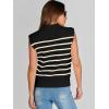 imageANRABESS Womens Mock Neck Sleeveless Sweater Vest Casual Cap Sleeve Knit Pullover Tank Tops 2025 Fall ClothesStripe Black