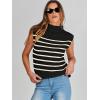 imageANRABESS Womens Mock Neck Sleeveless Sweater Vest Casual Cap Sleeve Knit Pullover Tank Tops 2025 Fall ClothesStripe Black