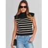 imageANRABESS Womens Mock Neck Sleeveless Sweater Vest Casual Cap Sleeve Knit Pullover Tank Tops 2025 Fall ClothesStripe Black