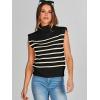 imageANRABESS Womens Mock Neck Sleeveless Sweater Vest Casual Cap Sleeve Knit Pullover Tank Tops 2025 Fall ClothesStripe Black