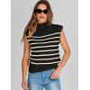 imageANRABESS Womens Mock Neck Sleeveless Sweater Vest Casual Cap Sleeve Knit Pullover Tank Tops 2025 Fall ClothesStripe Black