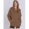 imageANRABESS Womens Oversized Hoodie Quarter Zip Sweatshirts 2025 Fall Winter Tunic Pullover Top Trendy Teen Girls Preppy ClothesBrown