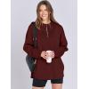 imageANRABESS Womens Oversized Hoodie Quarter Zip Sweatshirts 2025 Fall Winter Tunic Pullover Top Trendy Teen Girls Preppy ClothesBurgundy