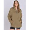 imageANRABESS Womens Oversized Hoodie Quarter Zip Sweatshirts 2025 Fall Winter Tunic Pullover Top Trendy Teen Girls Preppy ClothesDark Khaki