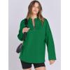 imageANRABESS Womens Oversized Hoodie Quarter Zip Sweatshirts 2025 Fall Winter Tunic Pullover Top Trendy Teen Girls Preppy ClothesGreen