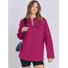 imageANRABESS Womens Oversized Hoodie Quarter Zip Sweatshirts 2025 Fall Winter Tunic Pullover Top Trendy Teen Girls Preppy ClothesHot Pink