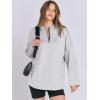 imageANRABESS Womens Oversized Hoodie Quarter Zip Sweatshirts 2025 Fall Winter Tunic Pullover Top Trendy Teen Girls Preppy ClothesLight Grey