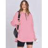 imageANRABESS Womens Oversized Hoodie Quarter Zip Sweatshirts 2025 Fall Winter Tunic Pullover Top Trendy Teen Girls Preppy ClothesPink
