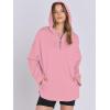 imageANRABESS Womens Oversized Hoodie Quarter Zip Sweatshirts 2025 Fall Winter Tunic Pullover Top Trendy Teen Girls Preppy ClothesPink