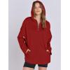 imageANRABESS Womens Oversized Hoodie Quarter Zip Sweatshirts 2025 Fall Winter Tunic Pullover Top Trendy Teen Girls Preppy ClothesRed