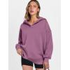 imageANRABESS Womens Oversized Hoodies V Neck Sweatshirts Fleece Long Sleeve Pullover Y2K Clothes 2025 Fall Trendy OutfitsDark Pink