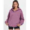 imageANRABESS Womens Oversized Hoodies V Neck Sweatshirts Fleece Long Sleeve Pullover Y2K Clothes 2025 Fall Trendy OutfitsDark Pink