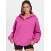 imageANRABESS Womens Oversized Hoodies V Neck Sweatshirts Fleece Long Sleeve Pullover Y2K Clothes 2025 Fall Trendy OutfitsHot Pink