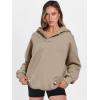 imageANRABESS Womens Oversized Hoodies V Neck Sweatshirts Fleece Long Sleeve Pullover Y2K Clothes 2025 Fall Trendy OutfitsKhaki Brown