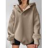 imageANRABESS Womens Oversized Hoodies V Neck Sweatshirts Fleece Long Sleeve Pullover Y2K Clothes 2025 Fall Trendy OutfitsKhaki Brown