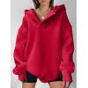 imageANRABESS Womens Oversized Hoodies V Neck Sweatshirts Fleece Long Sleeve Pullover Y2K Clothes 2025 Fall Trendy OutfitsRed