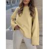 imageANRABESS Womens Oversized Sweaters 2025 Long Sleeve Fuzzy Knit Casual Chunky Pullover Sweater Fall Outfits ClothesBeige Yellow