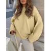 imageANRABESS Womens Oversized Sweaters 2025 Long Sleeve Fuzzy Knit Casual Chunky Pullover Sweater Fall Outfits ClothesBeige Yellow