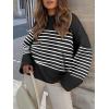 imageANRABESS Womens Oversized Sweaters 2025 Long Sleeve Fuzzy Knit Casual Chunky Pullover Sweater Fall Outfits ClothesBlack White Stripe