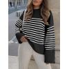 imageANRABESS Womens Oversized Sweaters 2025 Long Sleeve Fuzzy Knit Casual Chunky Pullover Sweater Fall Outfits ClothesBlack White Stripe