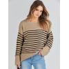 imageANRABESS Womens Oversized Sweaters 2025 Long Sleeve Fuzzy Knit Casual Chunky Pullover Sweater Fall Outfits ClothesCamel Black Stripe