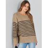 imageANRABESS Womens Oversized Sweaters 2025 Long Sleeve Fuzzy Knit Casual Chunky Pullover Sweater Fall Outfits ClothesCamel Black Stripe