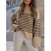imageANRABESS Womens Oversized Sweaters 2025 Long Sleeve Fuzzy Knit Casual Chunky Pullover Sweater Fall Outfits ClothesCamel Black Stripe