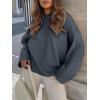 imageANRABESS Womens Oversized Sweaters 2025 Long Sleeve Fuzzy Knit Casual Chunky Pullover Sweater Fall Outfits ClothesDark Gray