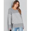 imageANRABESS Womens Oversized Sweaters 2025 Long Sleeve Fuzzy Knit Casual Chunky Pullover Sweater Fall Outfits ClothesGrey White Stripe